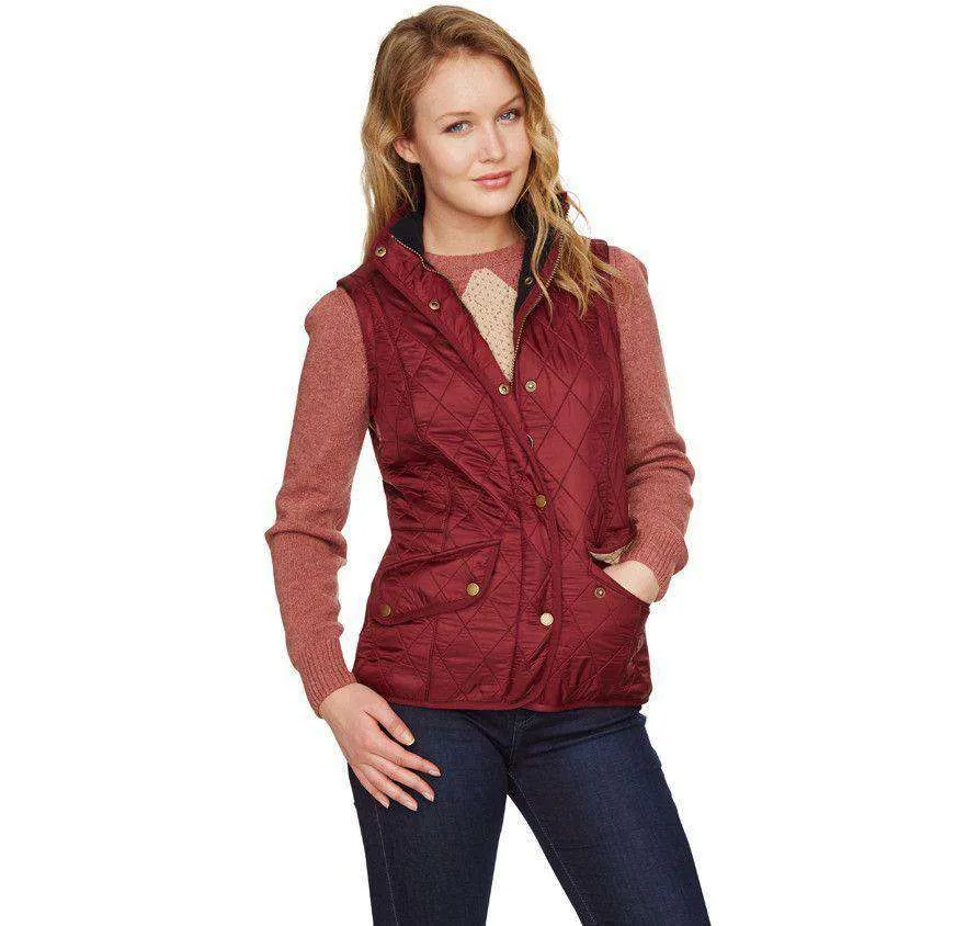 Cavalry Quilted Gilet in Rosewood and Navy by Barbour