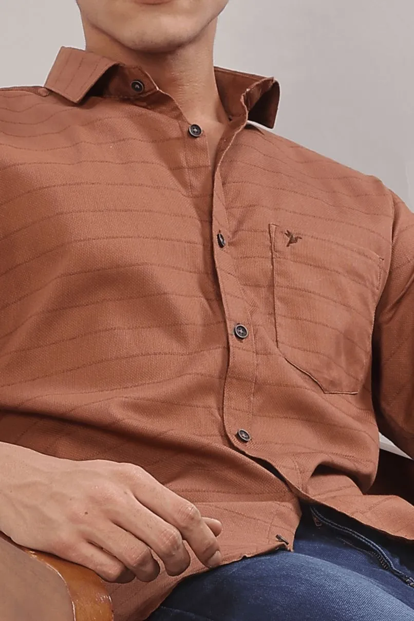 Golden Brown Stripes - Full-Stain Proof