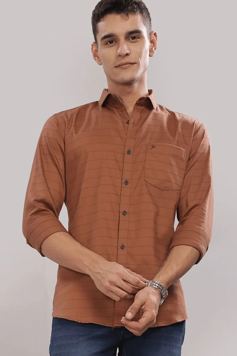 Golden Brown Stripes - Full-Stain Proof