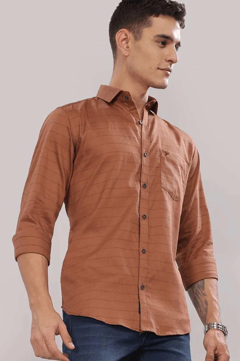 Golden Brown Stripes - Full-Stain Proof