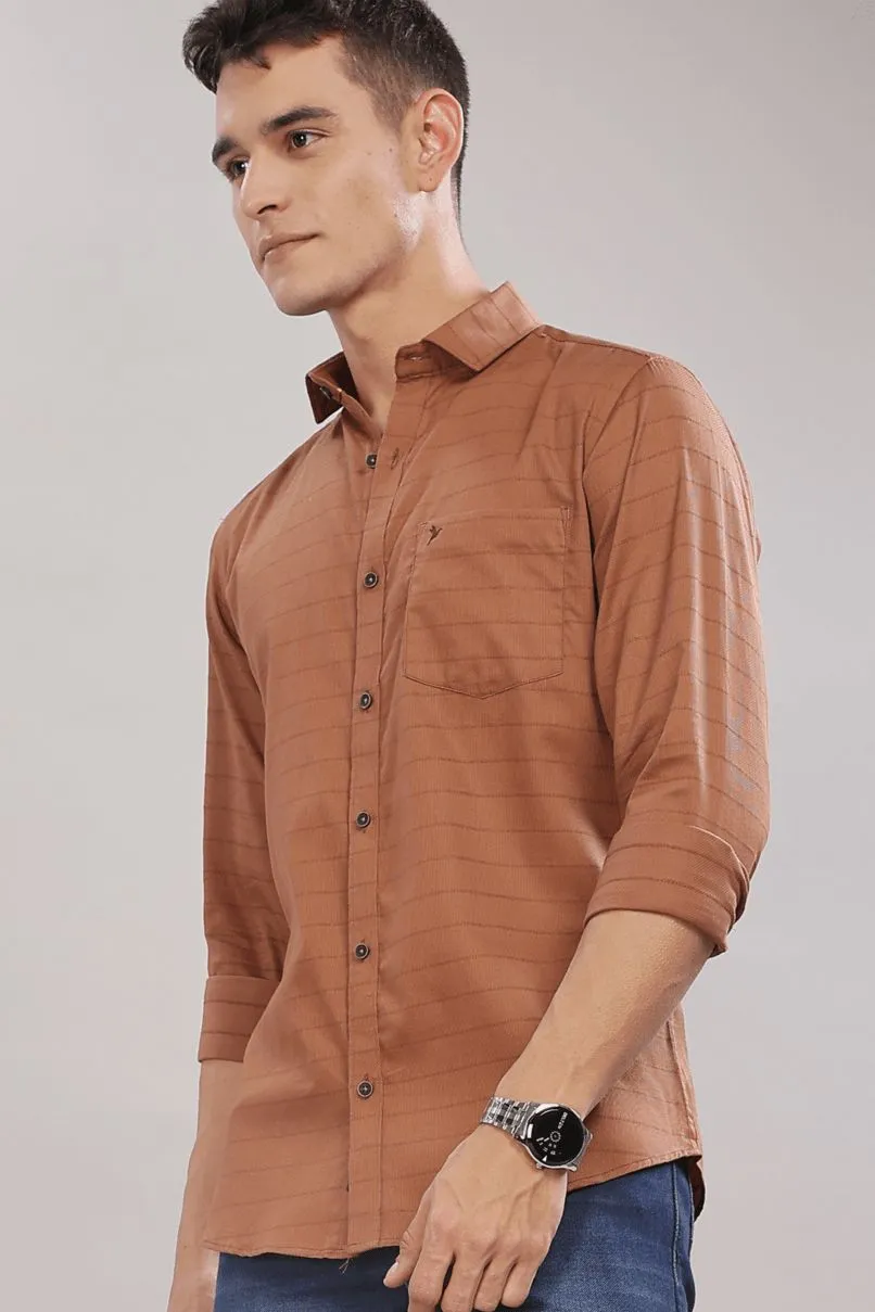 Golden Brown Stripes - Full-Stain Proof